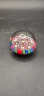 Vintage MCM Murano Millefiori Art Glass PAPERWEIGHT Green White Red 2"