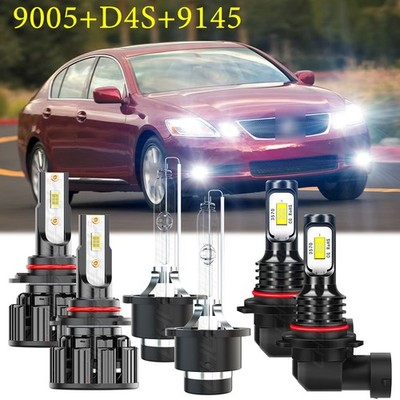 For 2006 Lexus GS300 6x LED HID Headlight High&Low Beam + Fog Light Bulbs Kit
