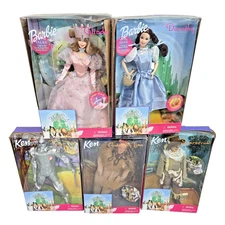 Wizard of Oz Barbie & Ken Lot of 5 1999 Mattel Dolls w/Boxes Talking Dthy&Glinda