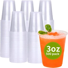 500 Pack 3 Oz Plastic Cups, Bathroom Cups Disposable 3 Oz, 3 Ounce Small Water C