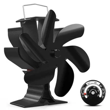 HIDALIFE Wood Stove Fan Heat Powered 6 Blades Fireplace Fan,Heat Blower with ...