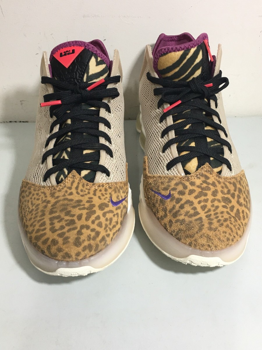 Nike Men's LeBron XIX Low Sneakers Safari Edition Rattan Size 8.5