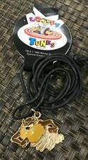 VINTAGE LOONEY TUNES WARNER BROTHERS TASMANIAN DEVIL ENAMEL NECKLACE RARE NEW