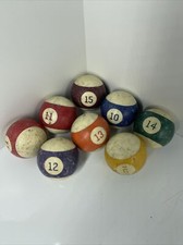 ANTIQUE POOL BALLS Lot Of 8 Speckled Vintage Billiards Decor