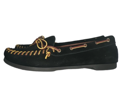 Polo Ralph Lauren Seinne Black Suede Leather Slip On Loafers 