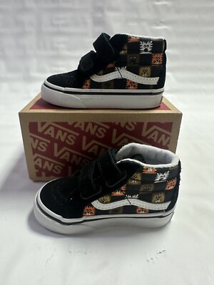 New Vans Toddler Sk8-MId Reissue V  Animal Checkerboard  Black/White - 5.5 T