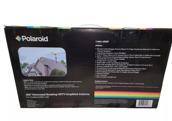 Antena RC Polaroid 360 grados giratoria motorizada HDTV amplificada 150 millas nueva Foto 2 de 2