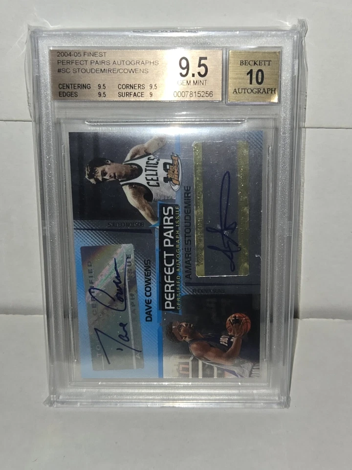 2004-05 Finest Peferct Pares Autógrafos Amare Stoudemire Dave Cowens BGS 9,5 GEMA Foto 2 de 4