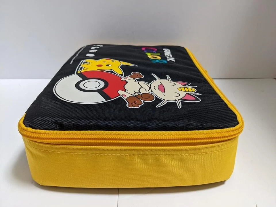 Gameboy Color GBC Pokemon Carrying Case Meowth Pikachu Pouch Bag Game Boy Black - Image 3 of 4