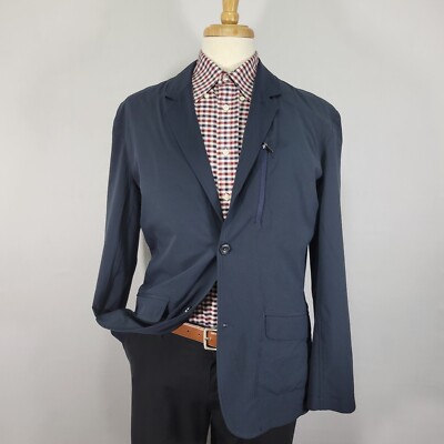 Eddie Bauer Men's Sport Coat Blazer Two Button Navy Blue Light Weight Size 42