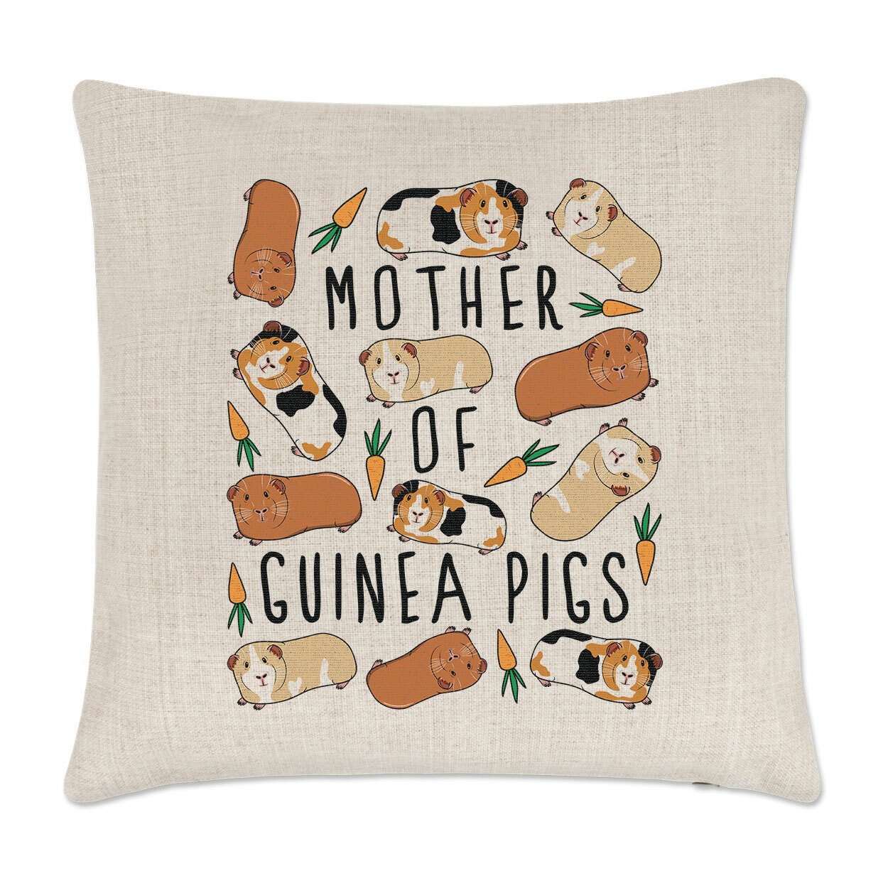 Mother Of Guinea Pigs Cushion Cover Pillow Crazy Lady Animal Lover Funny