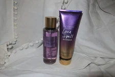 ❤️ LOVE SPELL SET 2 ❤️ VICTORIA'S SECRET Perfume BODY MIST+ SHIMMER LOTION 8.4oz