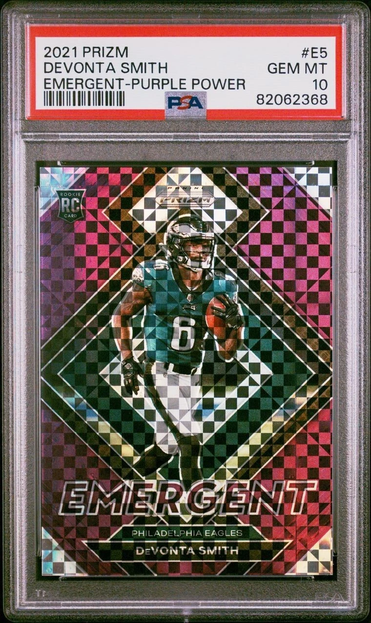 DeVonta Smith Panini Prizm Emergent #E5 Purple Power