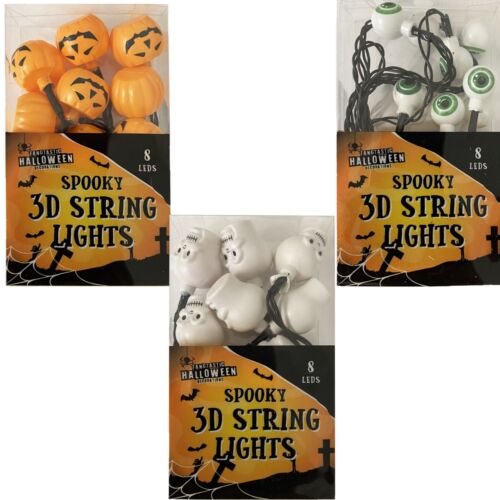 3D Halloween LED String Lights Skull Pumpkin Eye Garlands Party Decor G3714 - Picture 1 of 9