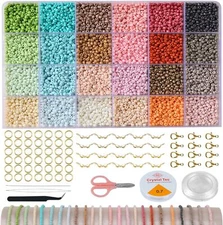 7200Pcs Pony Beads Kit, Glass Beads for Bracelets Making, Jewelry Bracelet Makin