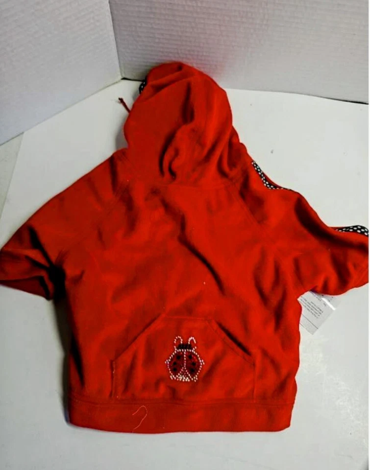 Sudadera con capucha de terciopelo rojo para perro con armario Max's mediano 14" 90013 Foto 2 de 4