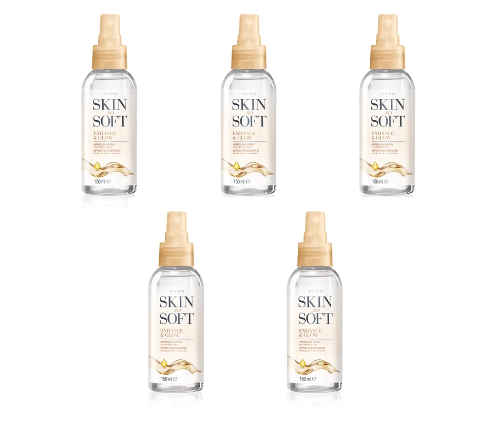 5 x Avon Skin So Soft Enhance and Glow Airbrush Spray (self tanning spray) 150ml
