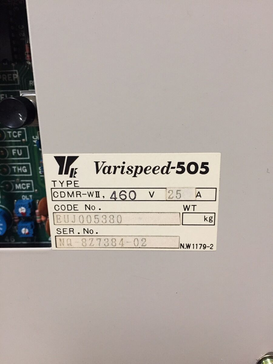 Yaskawa Varispeed-505 CDMR-WII Drive 460 Volts 25 Amps | eBay Yaskawa Varispeed-505 CDMR-WII Drive 460 Volts 25 Amps | eBay