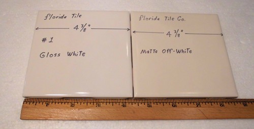 1 pc. Off-White Matte Ceramic Tile: 4-3/8" by Florida Tile Co. New Old Stock - Picture 11 of 18