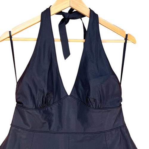 J Crew Women’s Black Silk Halter Top Back Zip Midi Chic Formal Cocktail Dress 10 - Picture 4 of 8