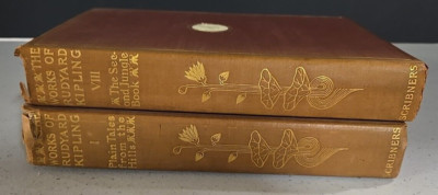 Lot of 2 HC:  Vintage RUDYARD KIPLING Works, Volumes I and VIII  (1898)