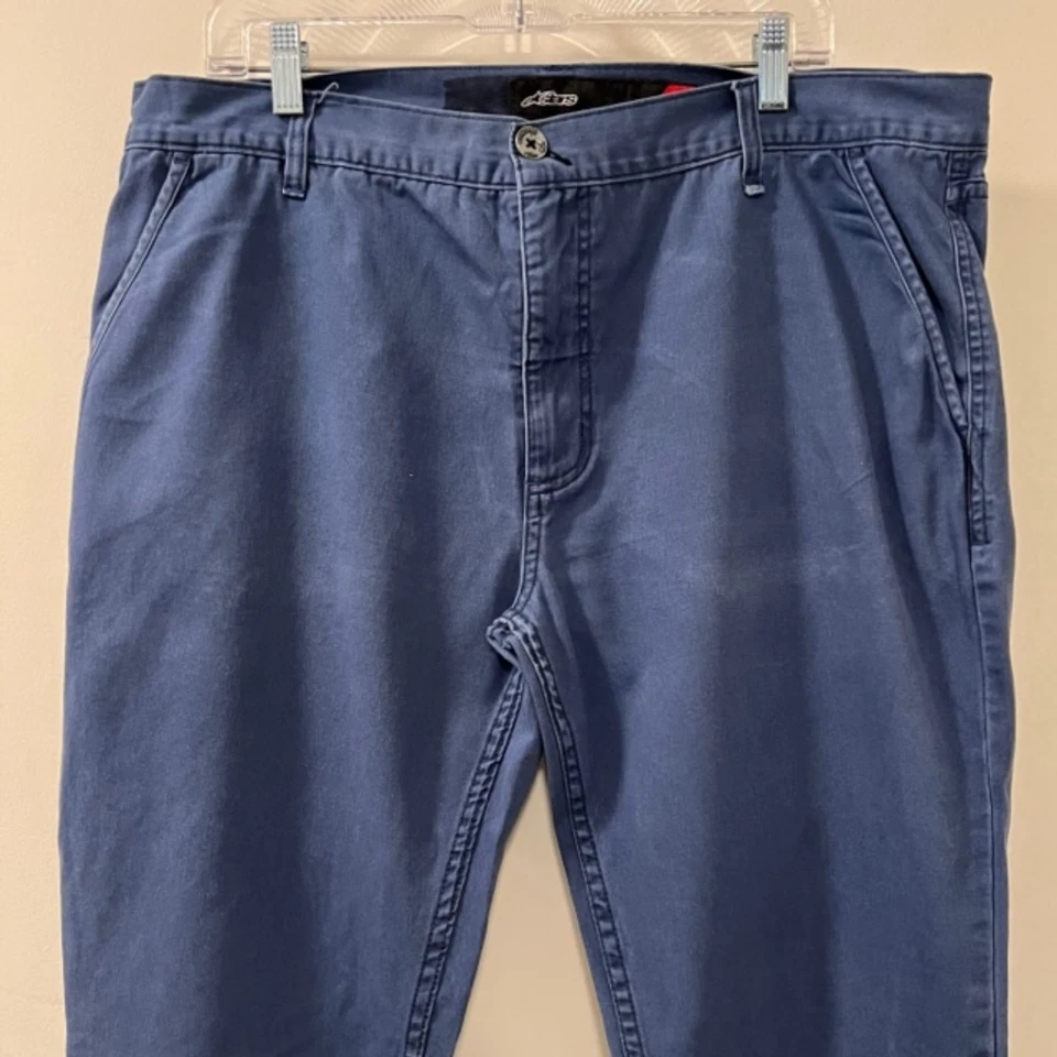 Alpinestars Mens Blue Mid Rise 100% Cotton Slash Pocket Chino Pants Size 35 - Image 3 of 4