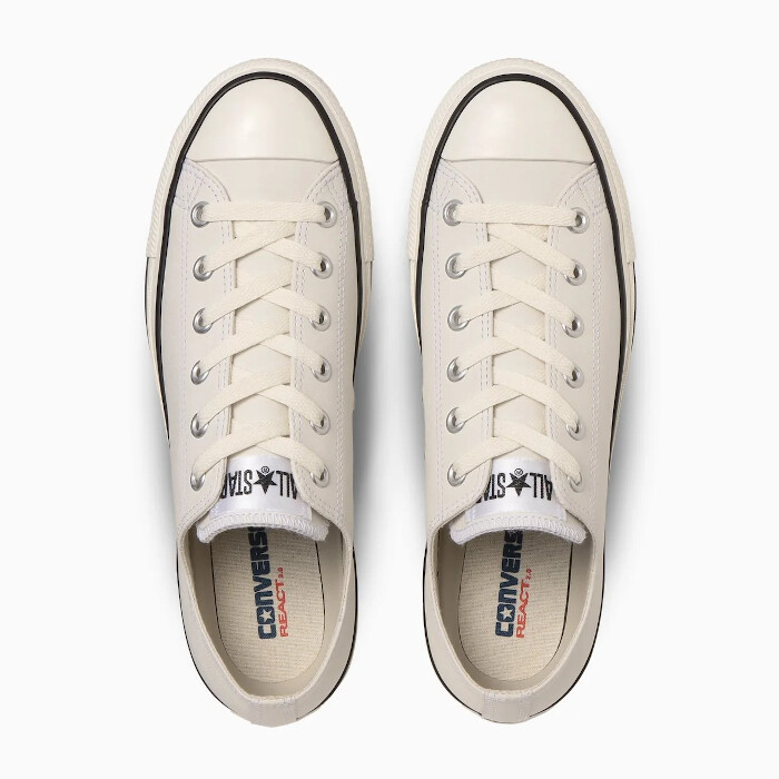 国内配送 CONVERSE LEATHER ALL STAR (R) OX WHITE JAPAN LIMITED CONVERSE LEATHER ALL STAR R OX WHITE BLACK | eBay