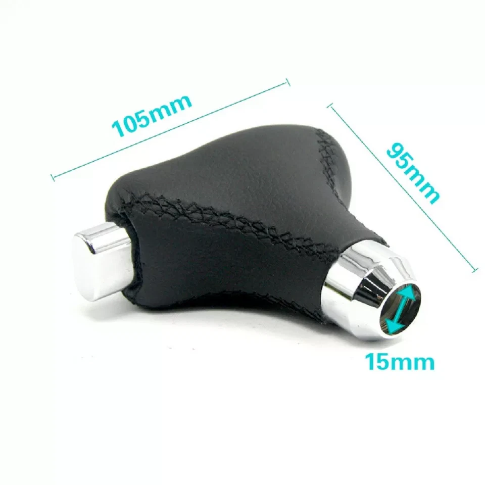 1 Pcs Auto Universal Black Leather Automatic Transmission Shift Knob — 第 2/4 张图片