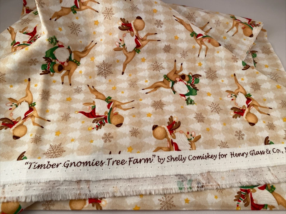 Henry Glass & Co Inc TIMBER GNOMIES TREE FARM Remanescente de Tecido de Algodão 44" X 22" - Imagem 2 de 4