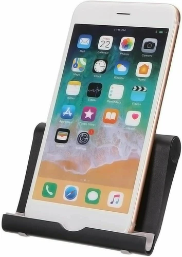 iPad Tablet iPhone Desk Stand Holder Mobile Phone Folding Portable Black UK - Picture 2 of 6