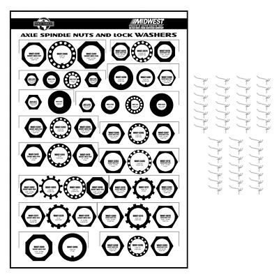 #ad AXLE NUTamp;WASHER BOARD W HOOKS $59.44