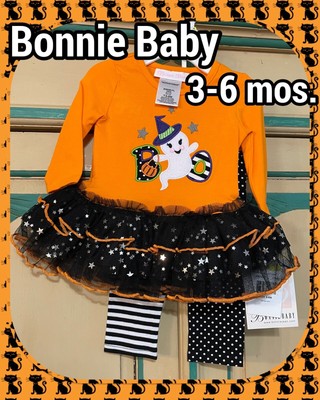 NWT Baby Girl BONNIE BABY Halloween BOO 2 Piece Tutu 3-6 Mos. FREE SHIPPING