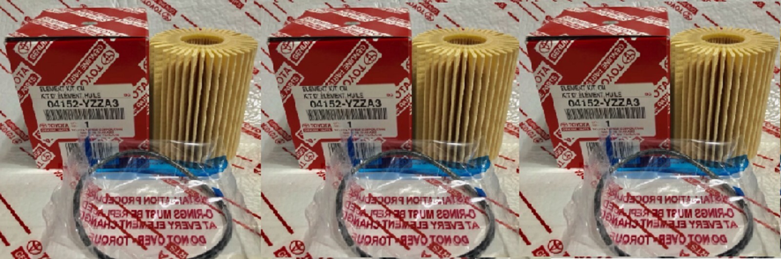 Lexus Genuine Oil Filter 04152-YZZA3 Set of 3 Genuine OEM