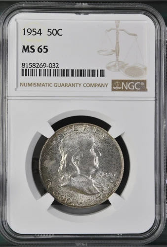 1954 50C  Franklin Half Dollar NGC MS65  8158269-032