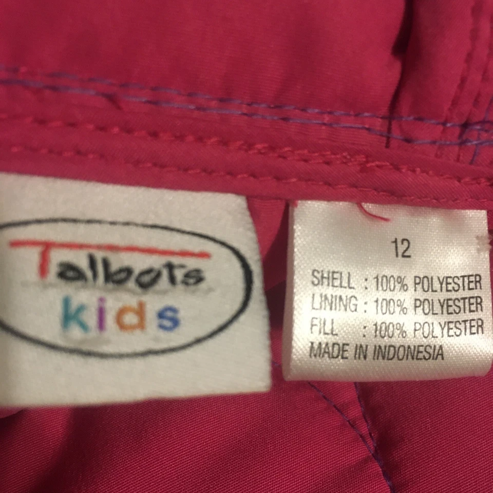 Talbots Niñas Púrpura Acolchado Chaleco Chaqueta Abrigo Talla 12 Foto 4 de 4