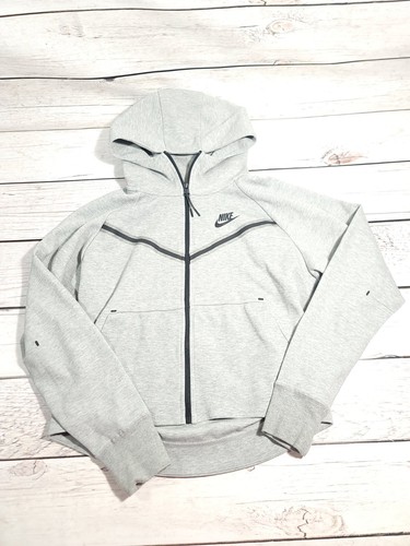 Nike Tech Hood Womens Gray Fleece Size Xs Cropped Full Zip Jacket C7