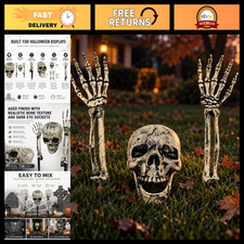 Spooky 3-Piece Skeleton Skull  Arms Outdoor Halloween Yard Decorations