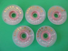 5x Soder Wick #1 50-1-10' Rosin Desoldering Braid Solder Removal CHEMTRONICS