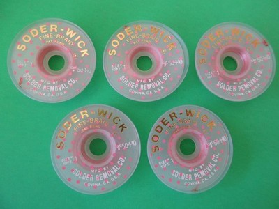5x Soder Wick #1 50-1-10' Rosin Desoldering Braid Solder Removal CHEMTRONICS