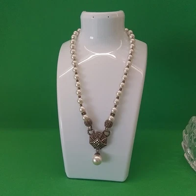 Collier kunst Perlen und Silber - Bild 1 von 4