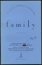 J California COOPER / Family Uncorrected Proof 1st 1991