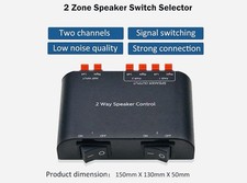 2 Way Stereo Speaker Control Selector Switch Switcher Splitter Box Pre-Owned