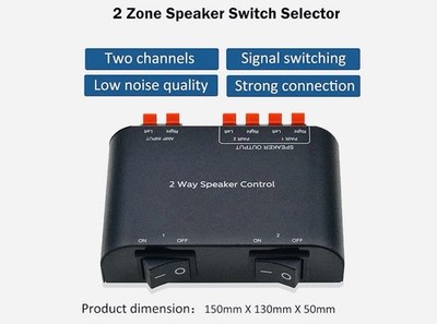 2 Way Stereo Speaker Control Selector Switch Switcher Splitter Box Pre-Owned