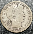 1908-D BARBER HALF DOLLAR - US COLLECTIBLE COIN 90% SILVER