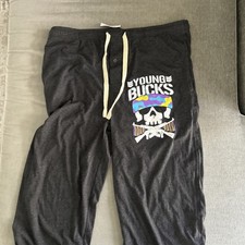 The Young Bucks The Elite Bullet Club NJPW AEW ROH Tag Team Lounge Pant XL NWT