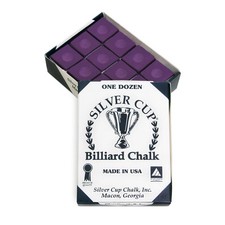 Silver Cup Billiard Chalk 12 Count Made in USA Quality Pool Chalk Branded