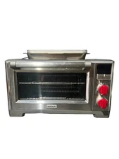Wolf Gourmet WGCO150S Elite Countertop Oven Convection Red Knobs & Cookie Sheets
