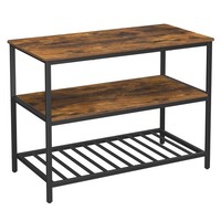 Vasagle KüChenregal 3-Stufig Mikrowellenregal Stahlrahmen 60X120X90Cm