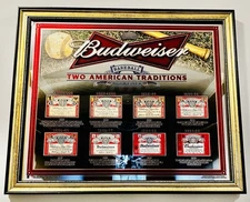 Budweiser & Baseball Two American Traditions Mirror 2007 Rare 26.5” X 22.5”