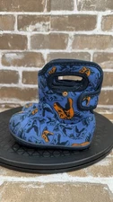 Bogs Dinosaur Waterpoof Winter Lined Pull Up Snow Boots Blue Boys Toddler Size 5